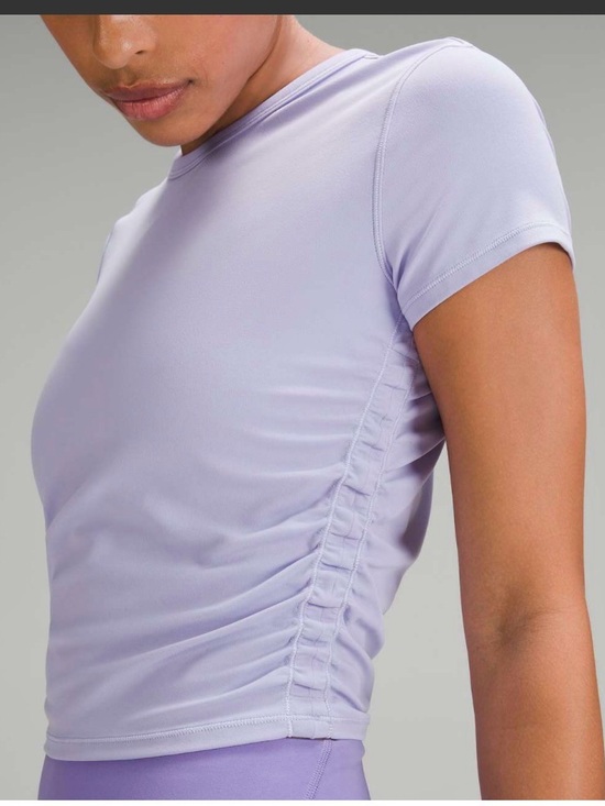 lululemon athletica Tops - Lululemon All It Takes Nulu Short Sleeve Top Lilac Smoke Cropped Slim Fit S